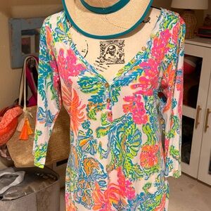 Lilly Pulitzer Palmetto Dress in the Resort White Casa Marina print XL